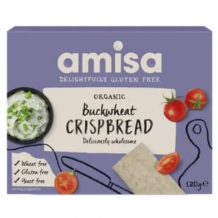Painici bio din hrisca integrala fara gluten Buckwheat, 120 g, Amisa — preț și oferte