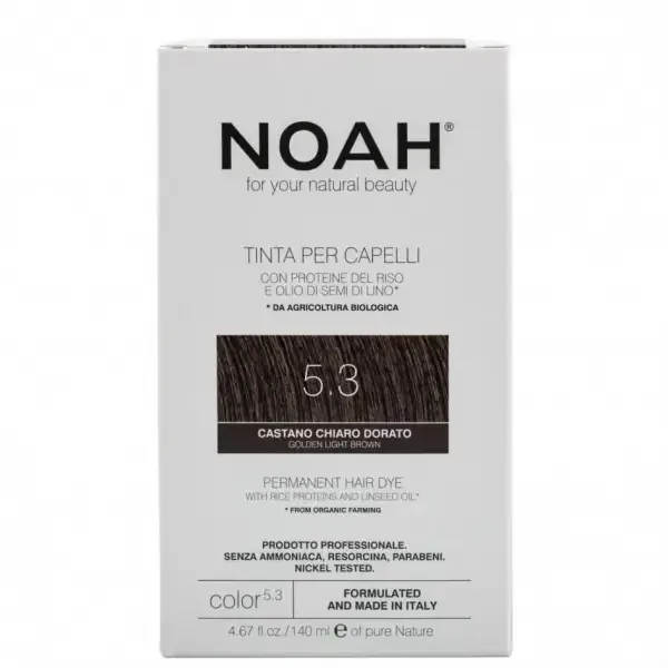 Vopsea de par naturala, Saten auriu deschis (5.3) x 140ml, Noah — preț și oferte