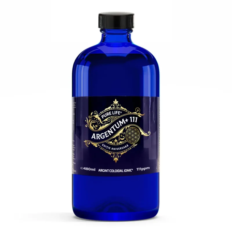 Hidrosoluție cu argint ionic Argentum+ Ediție Aniversară, 111 ppm, 480 ml, Pure Life  — preț și oferte