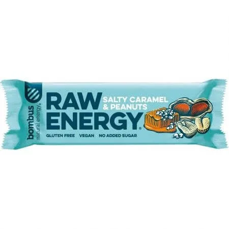 Baton energizant Raw Enegry cu caramel carat, 50 g, Bombus — preț și oferte