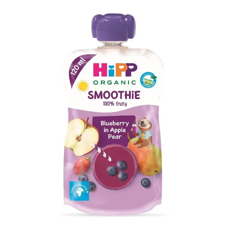 Smoothie cu mere, pere si afine, 120 ml, Hipp — preț și oferte