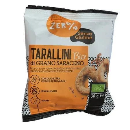 Snack bio Tarallini din hrisca Zer% Glutine, 30 g, Fior di Loto — preț și oferte