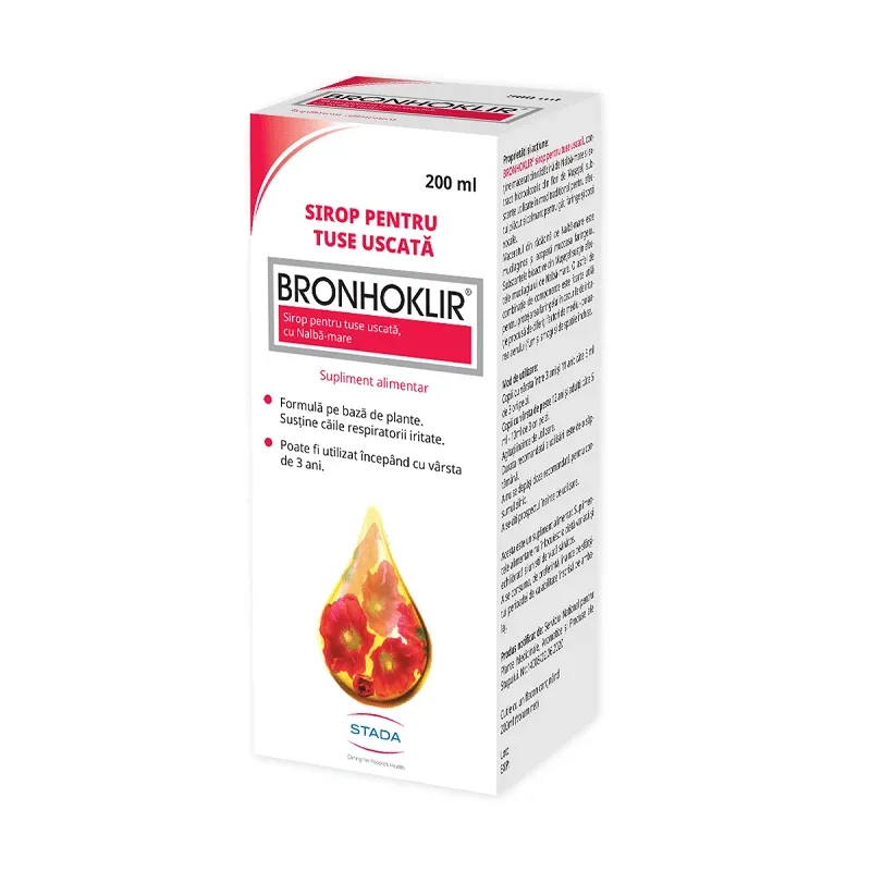 Bronhoklir tuse uscata sirop, 200 ml, Stada — preț și oferte