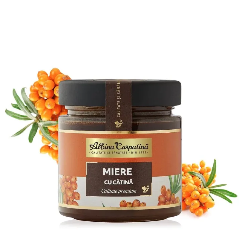 Miere cu pulbere de catina, 270 g, Albina Carpatina — preț și oferte