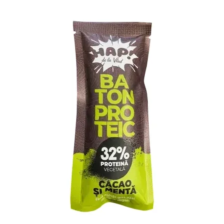 Baton proteic cu cacao si menta, 45 g, Hap de la Vlad — preț și oferte