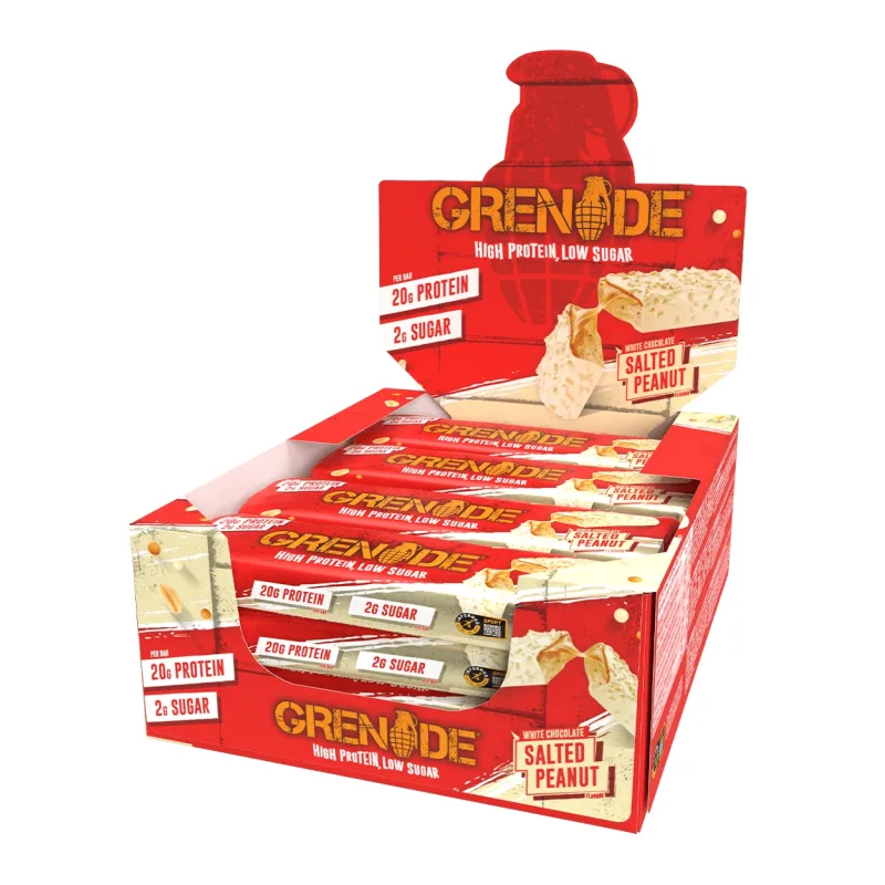 Grenade High Protein, Low Sugar Bar Salted Peanut, Baton Proteic Cu Aroma De Ciocolata Alba Si Arahide Sarate, 60g — preț și oferte