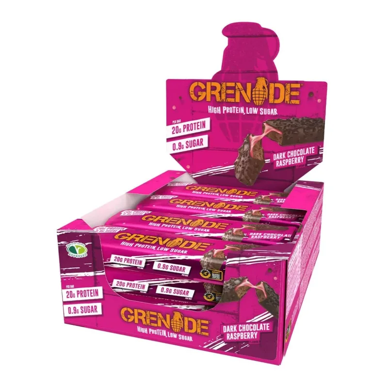 Grenade High Protein, Low Sugar Bar Dark Chocolate Raspberry, Baton Proteic Cu Aroma De Ciocolata Neagra Si Zmeura, 60g — preț și oferte