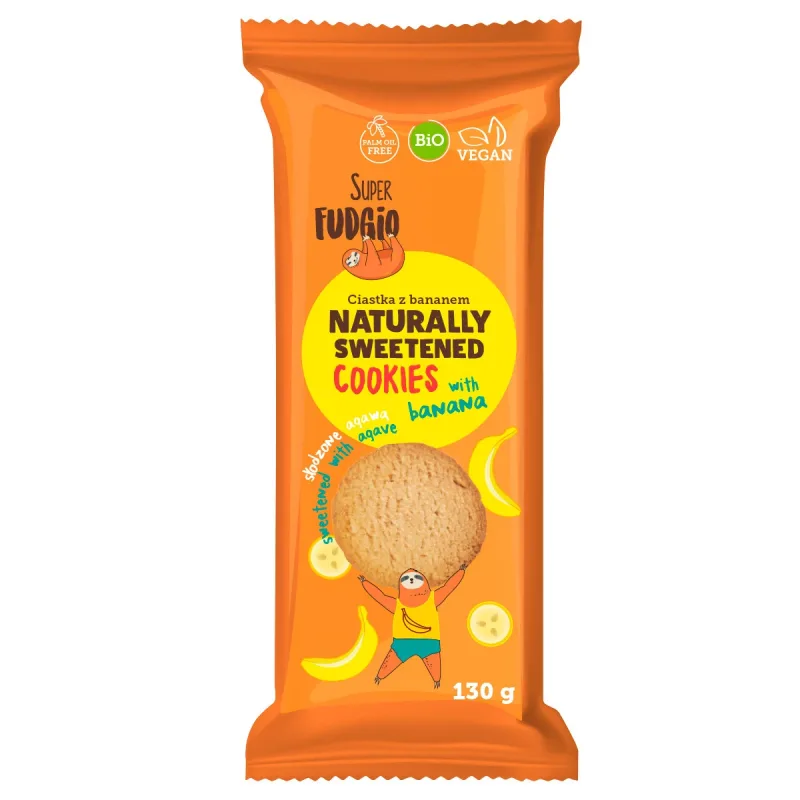 Biscuiti Bio cu agave si banane, 130 g, Super Fudgio — preț și oferte