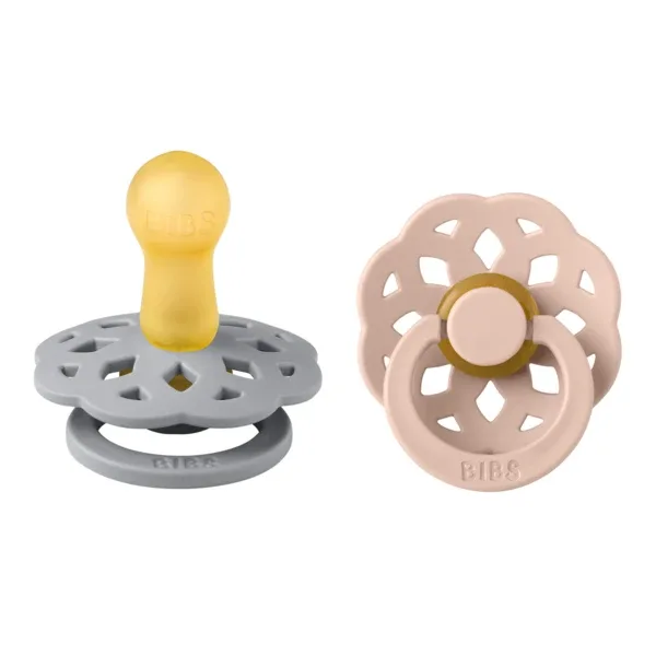 Set 2 suzete cu tetina rotunda Boheme Latex, +6 luni, Cloud - Blush, Bibs — preț și oferte