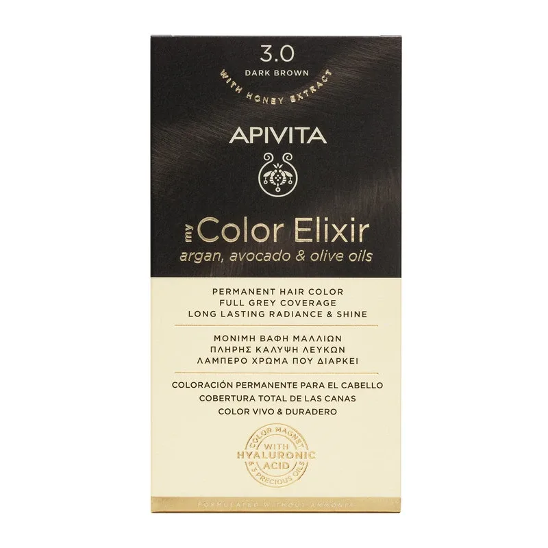 Vopsea pentru par My Color Elixir, nuanta 3.0, Apivita — preț și oferte