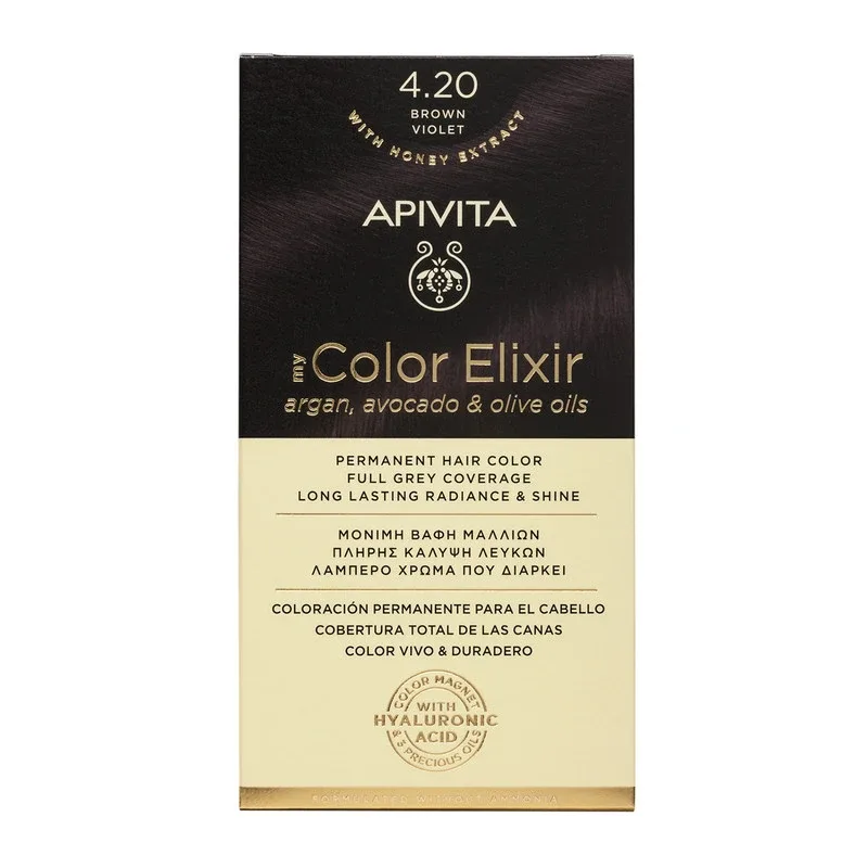 Vopsea pentru par My Color Elixir, nuanta 4.2, Apivita — preț și oferte