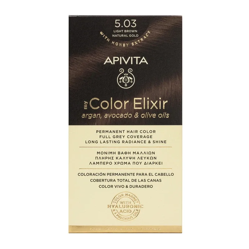 Vopsea pentru par My Color Elixir, nuanta 5.03, Apivita — preț și oferte