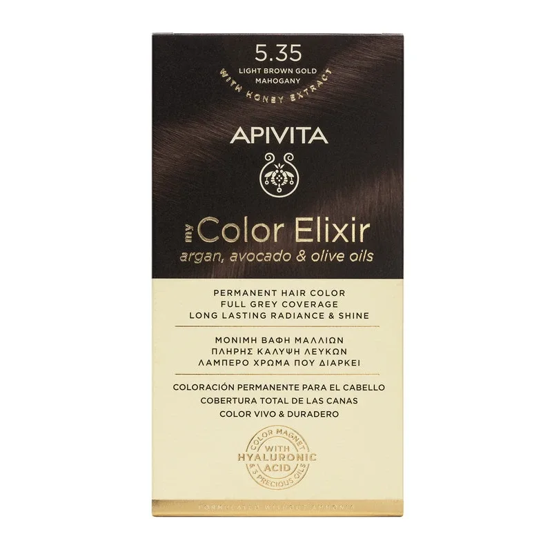 Vopsea pentru par My Color Elixir, nuanta 5.35, Apivita — preț și oferte