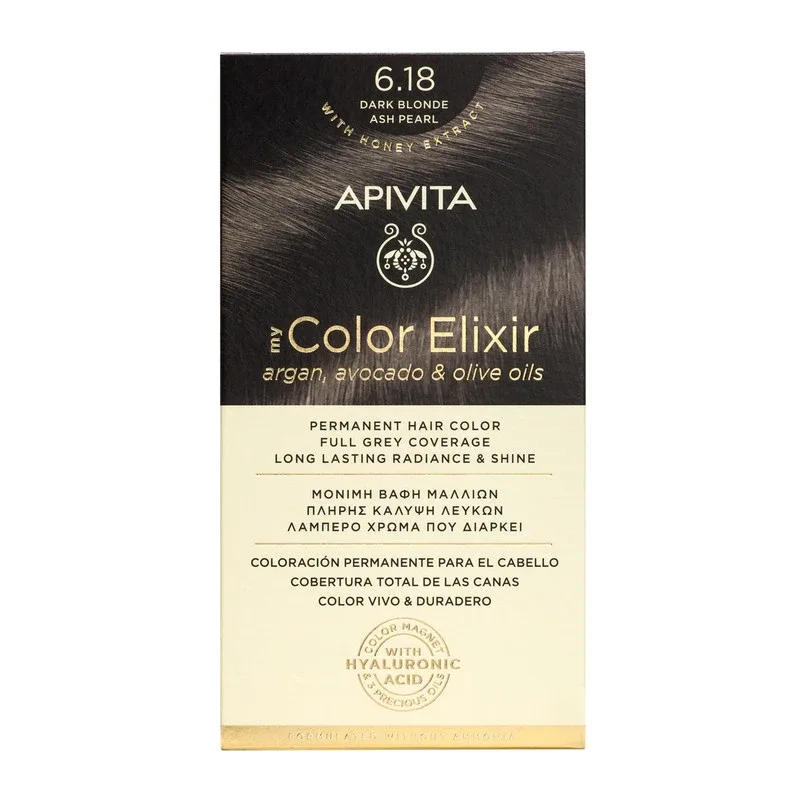 Vopsea pentru par My Color Elixir, nuanta 6.18, Apivita — preț și oferte