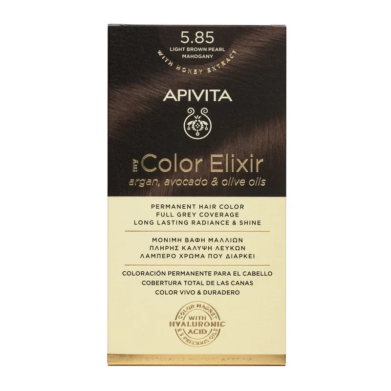 Vopsea pentru par My Color Elixir, nuanta 5.85, Apivita — preț și oferte