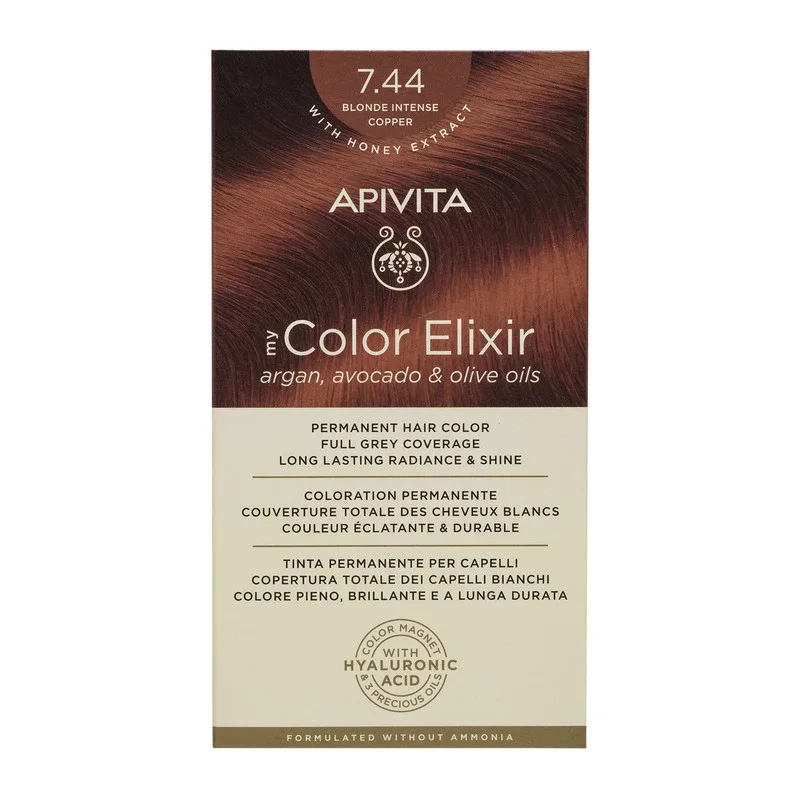 Vopsea pentru par My Color Elixir, nuanta 7.44, Apivita — preț și oferte