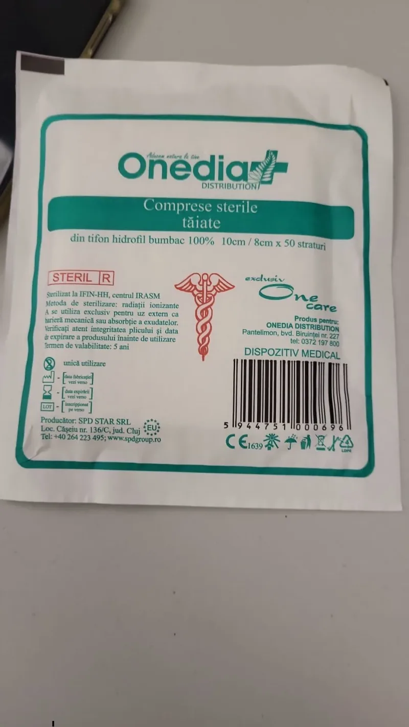 Comprese sterile taiate, 10x8 cm, 50 straturi, Onedia — preț și oferte