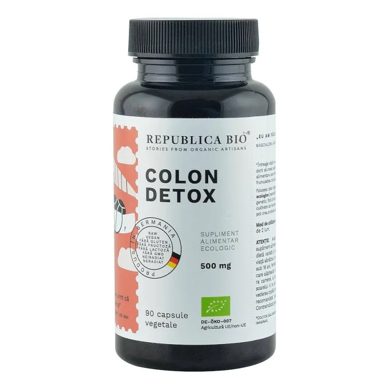 Colon Detox ecologic 90 capsule, Republica BIO — preț și oferte