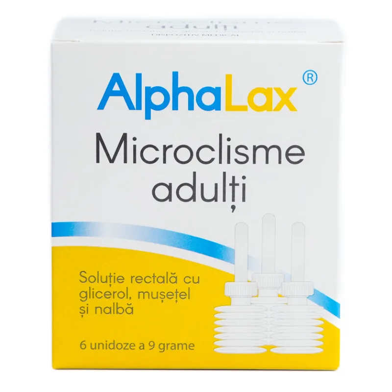Microclisme Adulti Alphalax, 6 Unidoze, Alphabet Pharma — preț și oferte