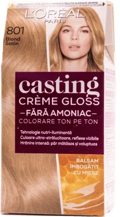 Loreal Paris CASTING CREME GLOSS Vopsea păr 801 blond satin, 1 buc — preț și oferte