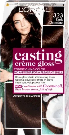 Loreal Paris CASTING CREME GLOSS Vopsea păr R/H 323  ciocolată neagră, 1 buc — preț și oferte