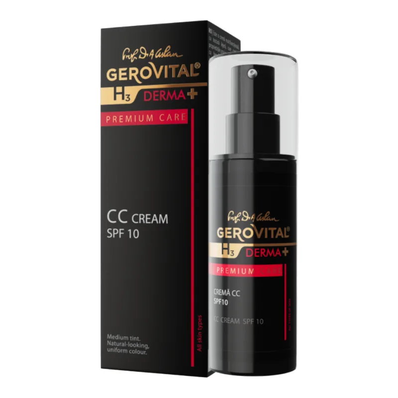 Crema CC SPF10 H3 Derma+ Premium Care, 30 ml, Gerovital FARMEC — preț și oferte