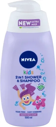Nivea Kids 2in1 şampon şi gel de duş cu fructe de pădure, 500 ml — preț și oferte