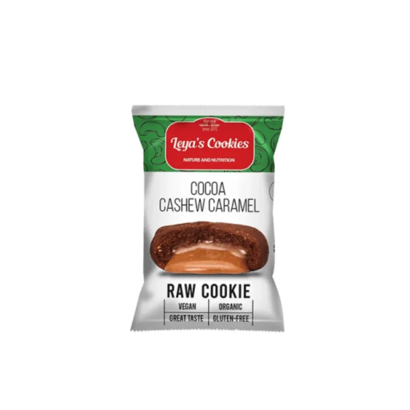 Biscuiti Bio cu Caju, Caramel si Cacao Leya's Cookies, 25 g, Leya's Leya's Oaties — preț și oferte