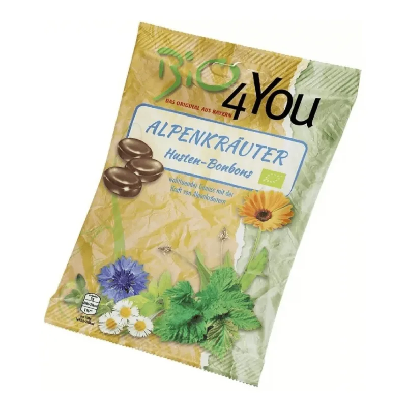 Bomboane Bio de tuse cu plante medicinale, 75 g, Bio4You — preț și oferte
