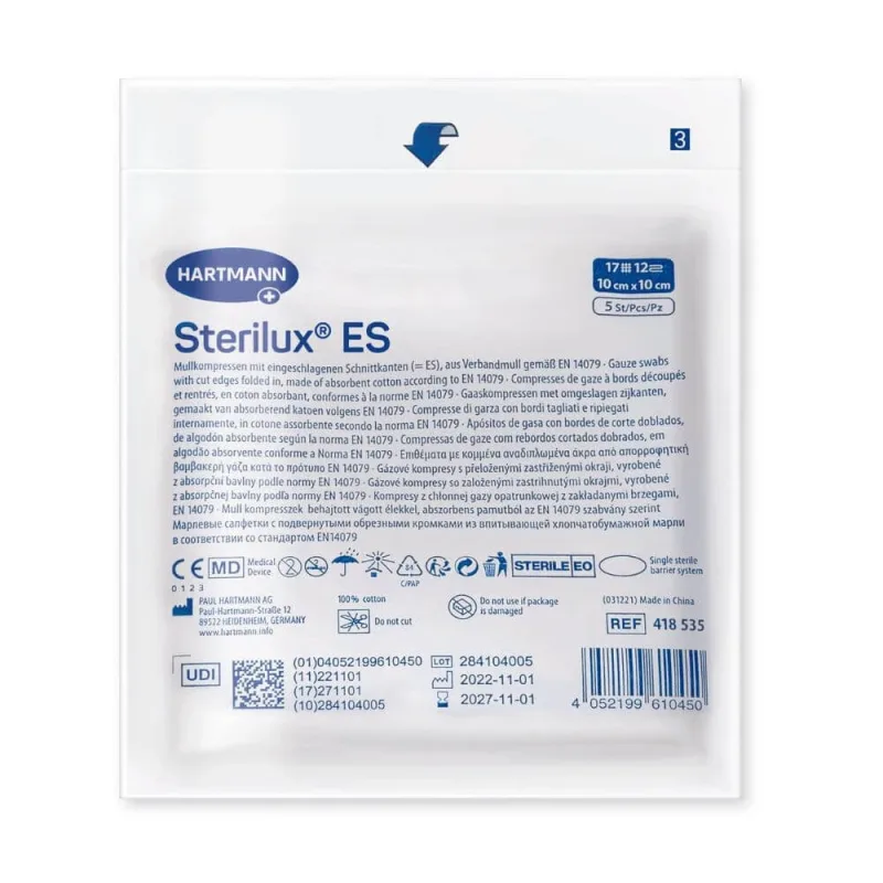 Compresa din tifon steril Sterilux ES, 10 cm x 10 cm, 1 bucata, Hartmann — preț și oferte