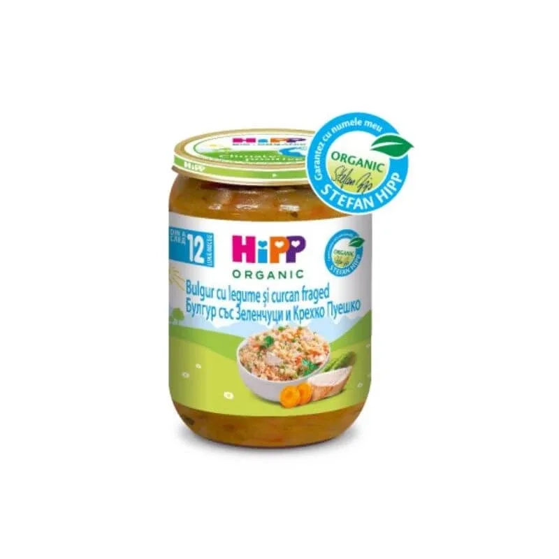 Meniu Bio de curcan cu bulgur si legume, 250 gr, Hipp — preț și oferte