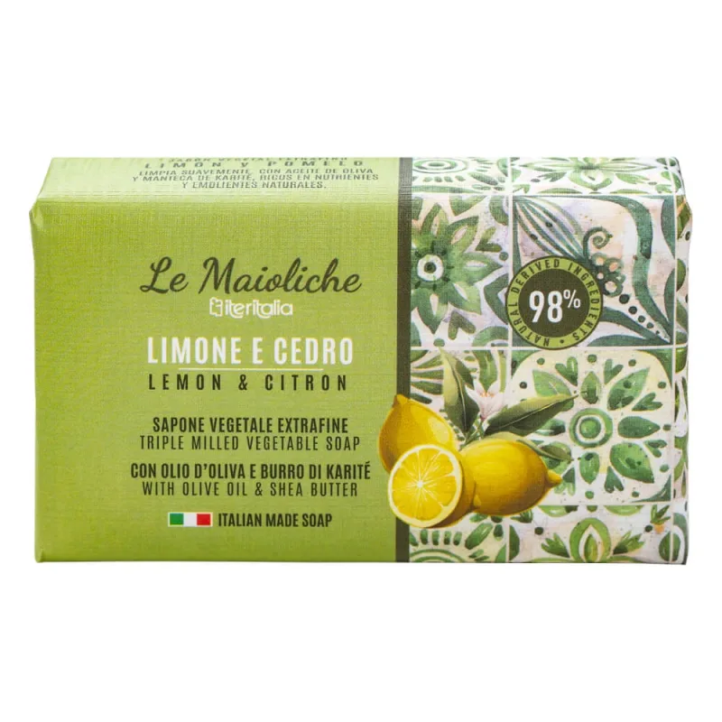 Sapun vegetal cu lamaie si cedru, 175g, Iteritalia — preț și oferte