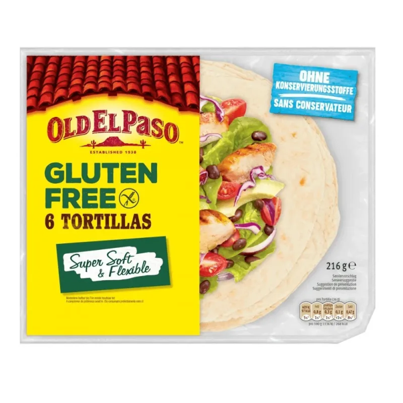 Tortillas fǎrǎ gluten, 216 g, Old El Paso  — preț și oferte