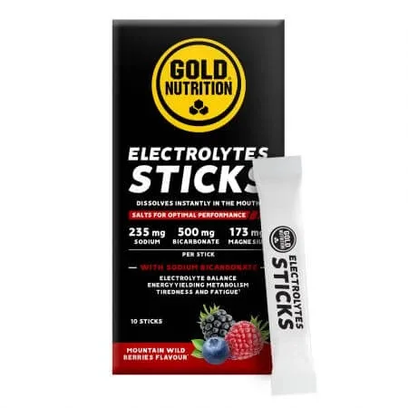 Bautura izotonica cu aroma de fructe de padure Electrolytes, 10 stick-uri, Gold Nutrition — preț și oferte