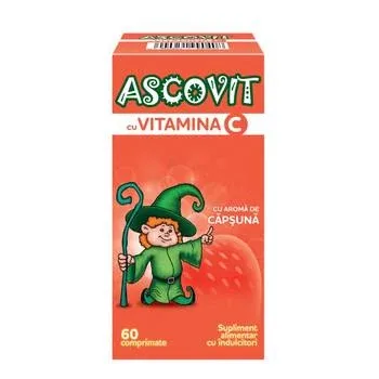 Ascovit cu Vitamina C aroma de capsuni, 60 comprimate, Perrigo — preț și oferte
