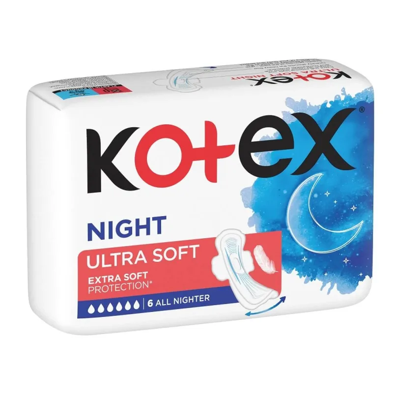 Absorbante de noapte Ultra Soft, 6 buc, Kotex — preț și oferte