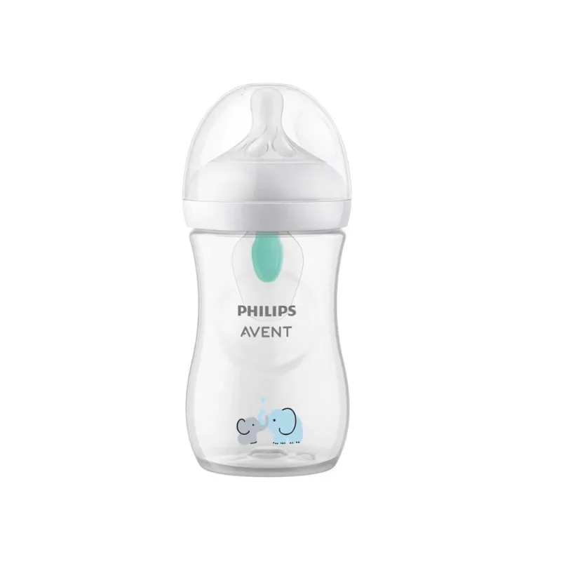 Biberon cu dispozitiv anticolici Natural Response, 1 luna+, 260 ml, Deco Elefant, Philips Avent — preț și oferte