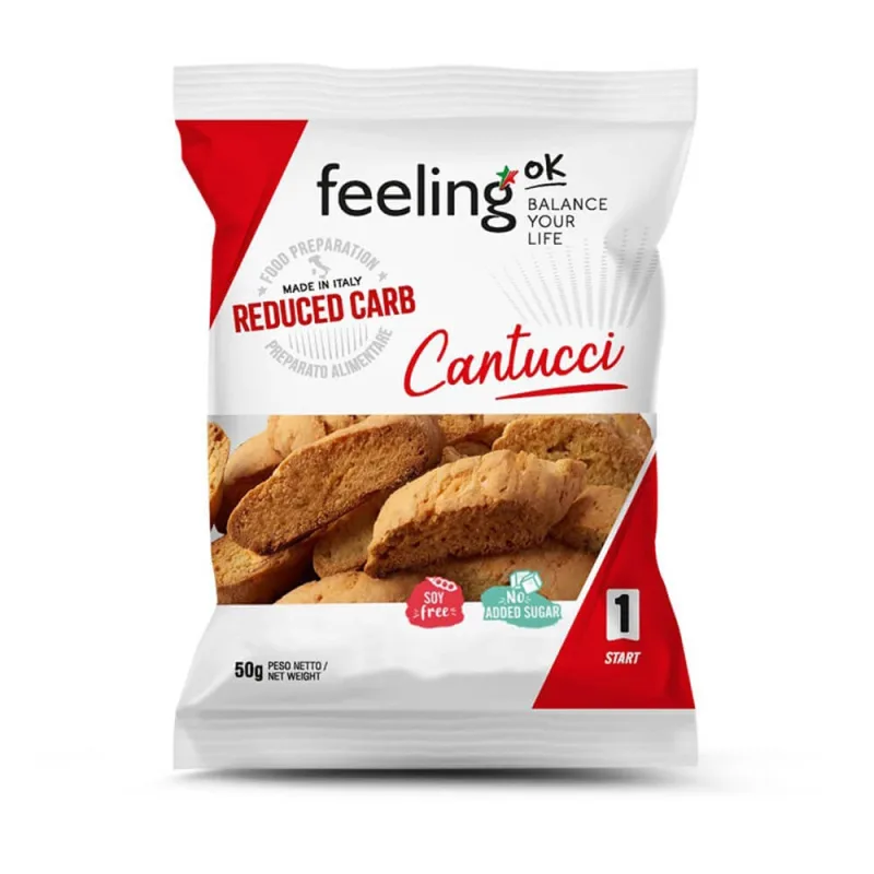 Biscuiti Low-Carb Cantucci cu migdale, 50 g, Feeling Ok — preț și oferte