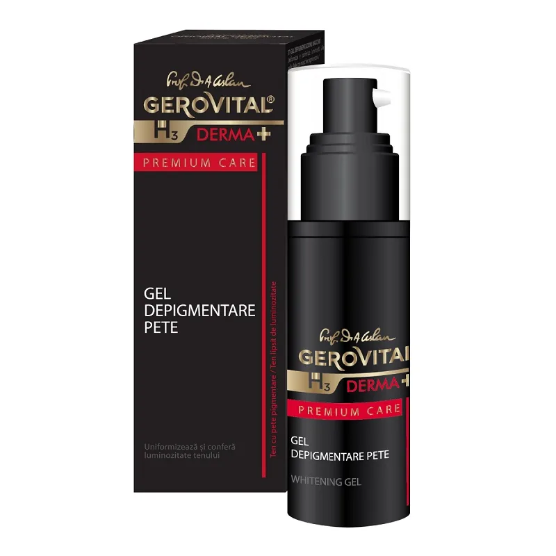 Gel depigmentare pete H3 Derma+ Premium Care, 30 ml, Gerovital FARMEC — preț și oferte