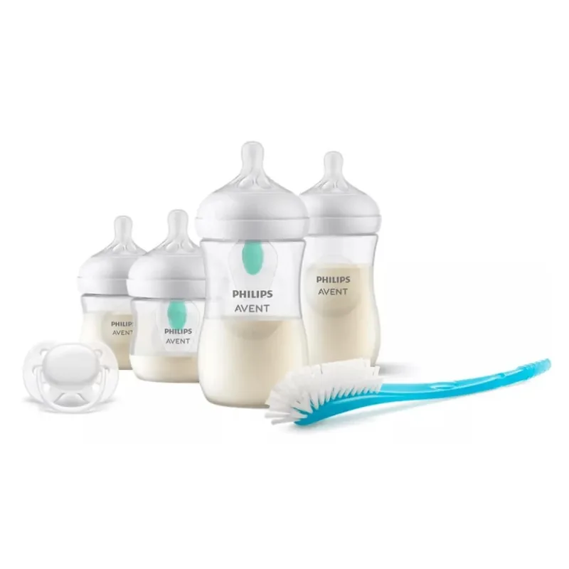 Set biberoane cu dispozitiv anticolici, perie si suzeta, Natural Response, 0 luni+, Philips Avent — preț și oferte