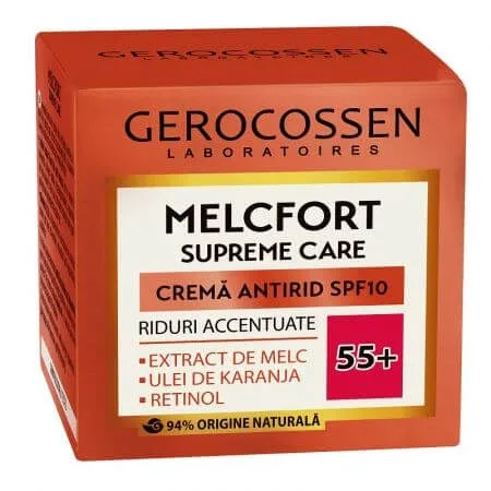 Crema antirid SPF10 55+ cu extract de melc, ulei de karanja, retinol Melcfort, 50 ml, Gerocossen — preț și oferte