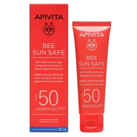 Crema protectie solara anti-pete SPF50 Bee Sun Safe, 50 ml, Apivita — preț și oferte