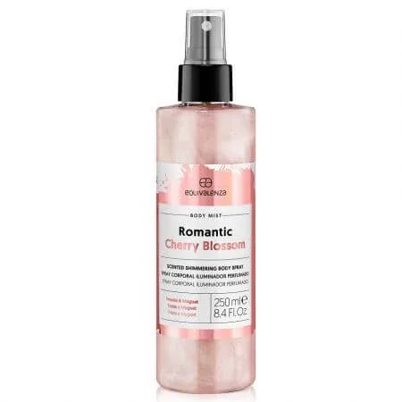 Spray de corp iluminator cu cires, frezii si lacramioare Romantic Cherry Blossom, 250 ml, Equivalenza — preț și oferte
