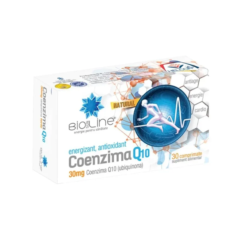 Coenzima Q10 30 mg ubiquinona forte Bioline, 30 comprimate, Helcor — preț și oferte
