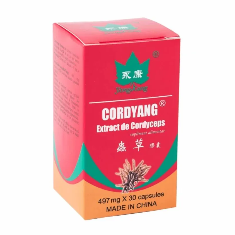 Cordyang 497 mg cordiceps extract, 30 capsule, Yongkang International China — preț și oferte