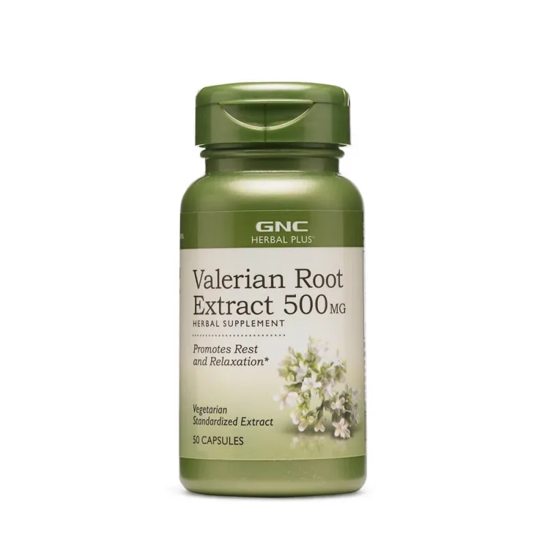 Extract din rădăcina de Valeriană 500 mg Herbal Plus (195312), 50 de capsule, GNC — preț și oferte