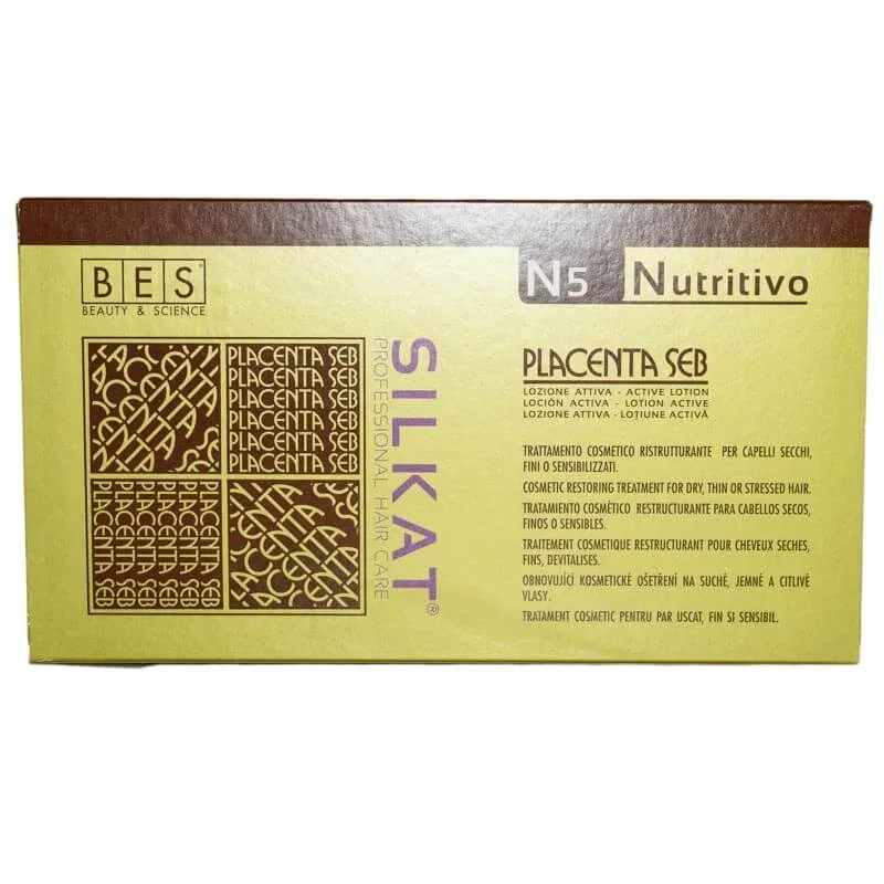 Fiole cu placenta pentru par Placenta Seb, 12 fiole, Silkat Protein — preț și oferte