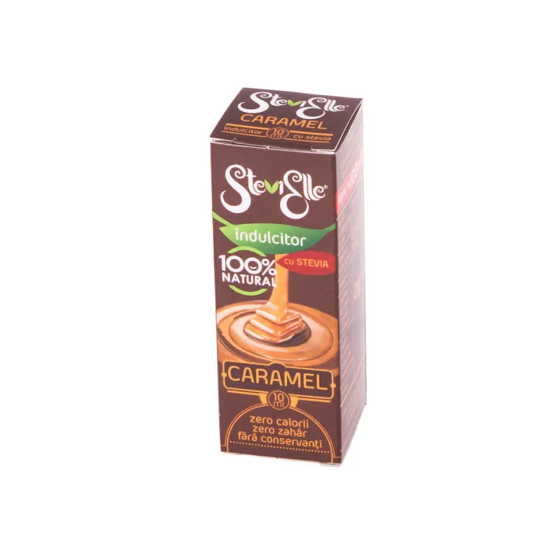 Îndulcitor Stevia cu aromă de caramel SteviElle, 10 ml, Hermes Natural — preț și oferte