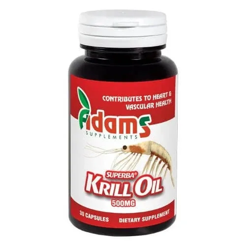 Krill Oil 500 mg, 30 tablete, Adams Vision — preț și oferte