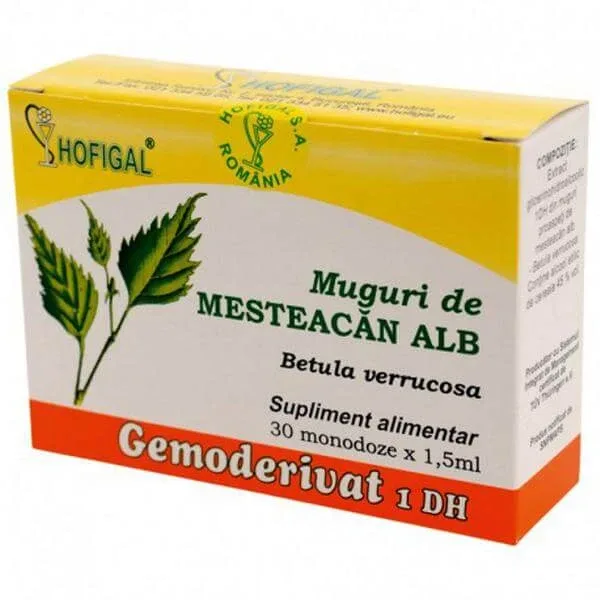 Muguri de Mesteacan Alb Gemoderivat, 30 doze, Hofigal — preț și oferte